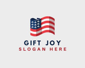 Patriotic American Flag logo design