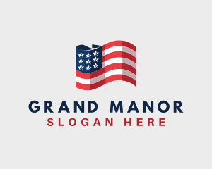 Patriotic American Flag logo design