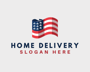 Patriotic American Flag logo design