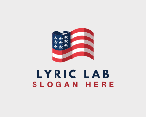 Patriotic American Flag logo design