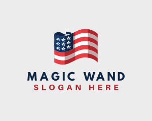 Patriotic American Flag logo design