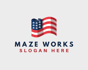 Patriotic American Flag logo design