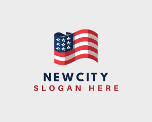 Patriotic American Flag logo design