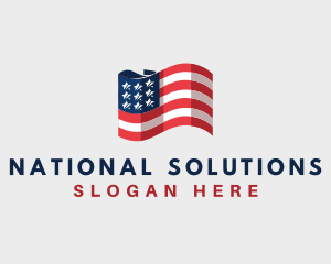 National - Patriotic American Flag logo design