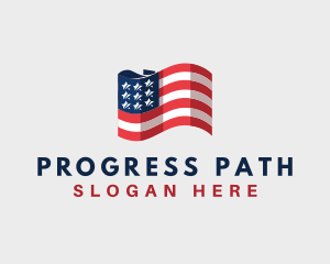 Patriotic American Flag logo design