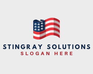 Patriotic American Flag logo design