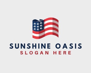 Patriotic American Flag logo design