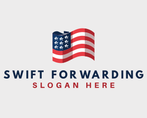 Patriotic American Flag logo design