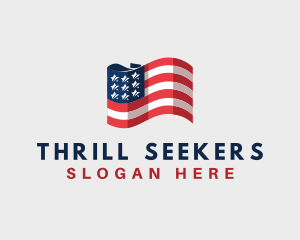 Patriotic American Flag logo design