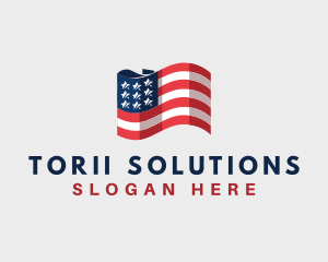 Patriotic American Flag logo design