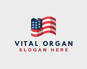 Patriotic American Flag logo design