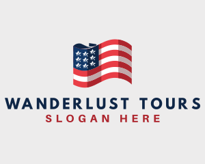 Patriotic American Flag logo design