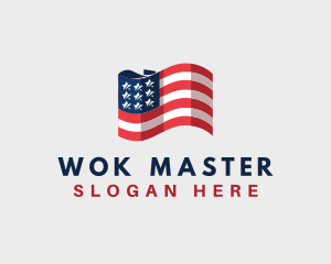 Patriotic American Flag logo design