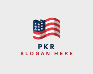 Patriotic American Flag logo design