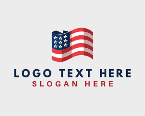 Election - Patriotic American Flag logo design