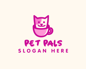 Pet Cat Cup logo design