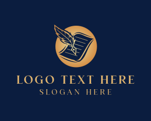Written - Writing Quill Document logo design