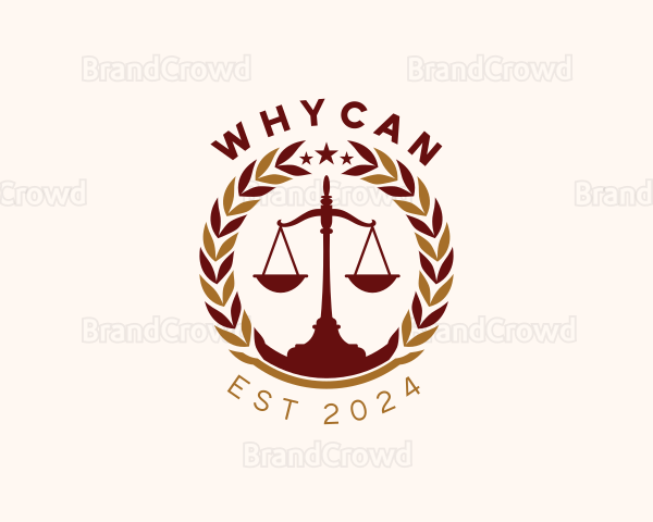 Justice Scale Wreath Logo