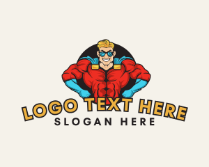 Superhero - Cartoon Superhero Guy logo design