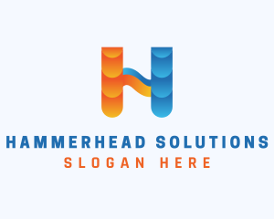 Warm & Cold Letter H logo design