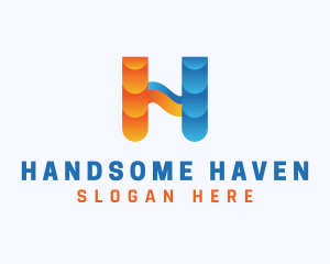 Warm & Cold Letter H logo design