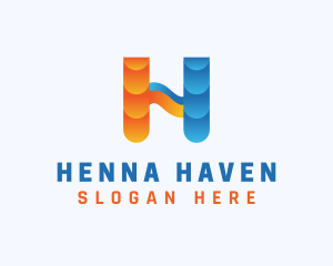 Warm & Cold Letter H logo design