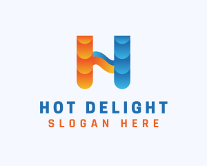 Warm & Cold Letter H logo design