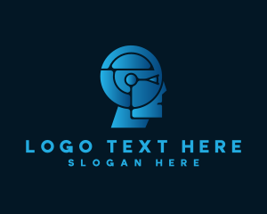 Digital - Robotic Head Tech logo design