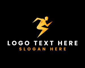 Lightning Speed Human logo design