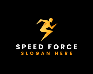 Lightning Speed Human logo design