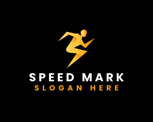 Lightning Speed Human logo design