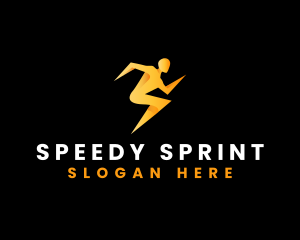 Lightning Speed Human logo design