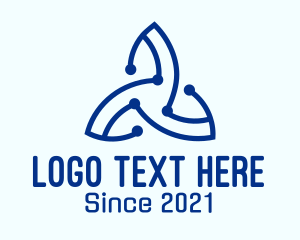 Windmill - Blue Tech Propeller logo design