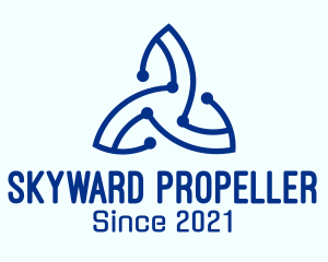 Blue Tech Propeller  logo design