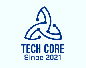 Blue Tech Propeller  logo design