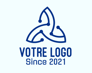 Leaf - Blue Tech Propeller logo design
