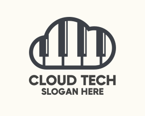 Cloud - Music Piano Cloud logo design
