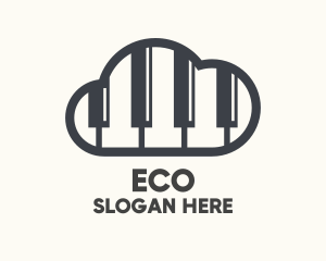 Music Piano Cloud logo design