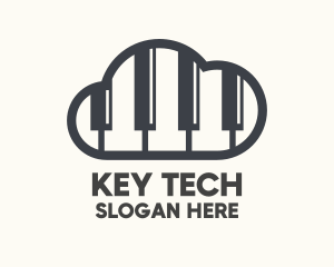 Keyboard - Music Piano Cloud logo design