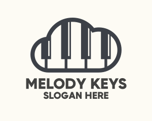 Piano - Music Piano Cloud logo design