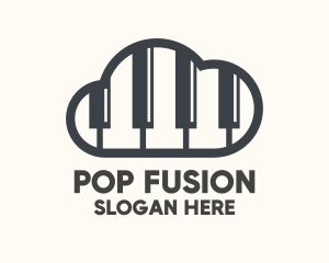 Pop - Music Piano Cloud logo design