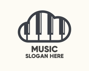 Music Piano Cloud logo design