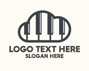 Tutorial - Music Piano Cloud logo design