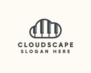 Music Piano Cloud logo design