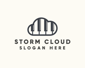 Music Piano Cloud logo design