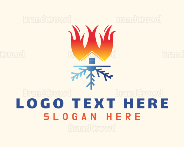Home Flame Snowflake Logo