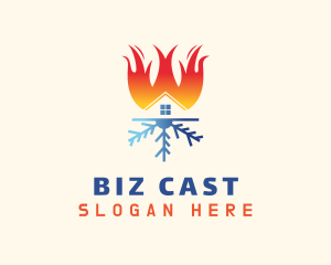 Hot - Home Flame Snowflake logo design