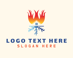 Fuel - Home Flame Snowflake logo design