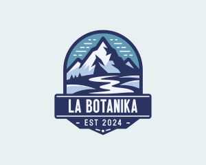 Hiker - Mountain Road Trekking logo design