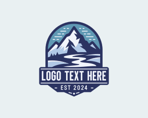 Hiker - Mountain Road Trekking logo design